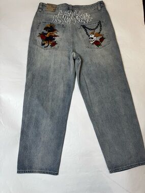 Ninth Hall Ambushed embroidered, baggy, light blue jeans size 34
